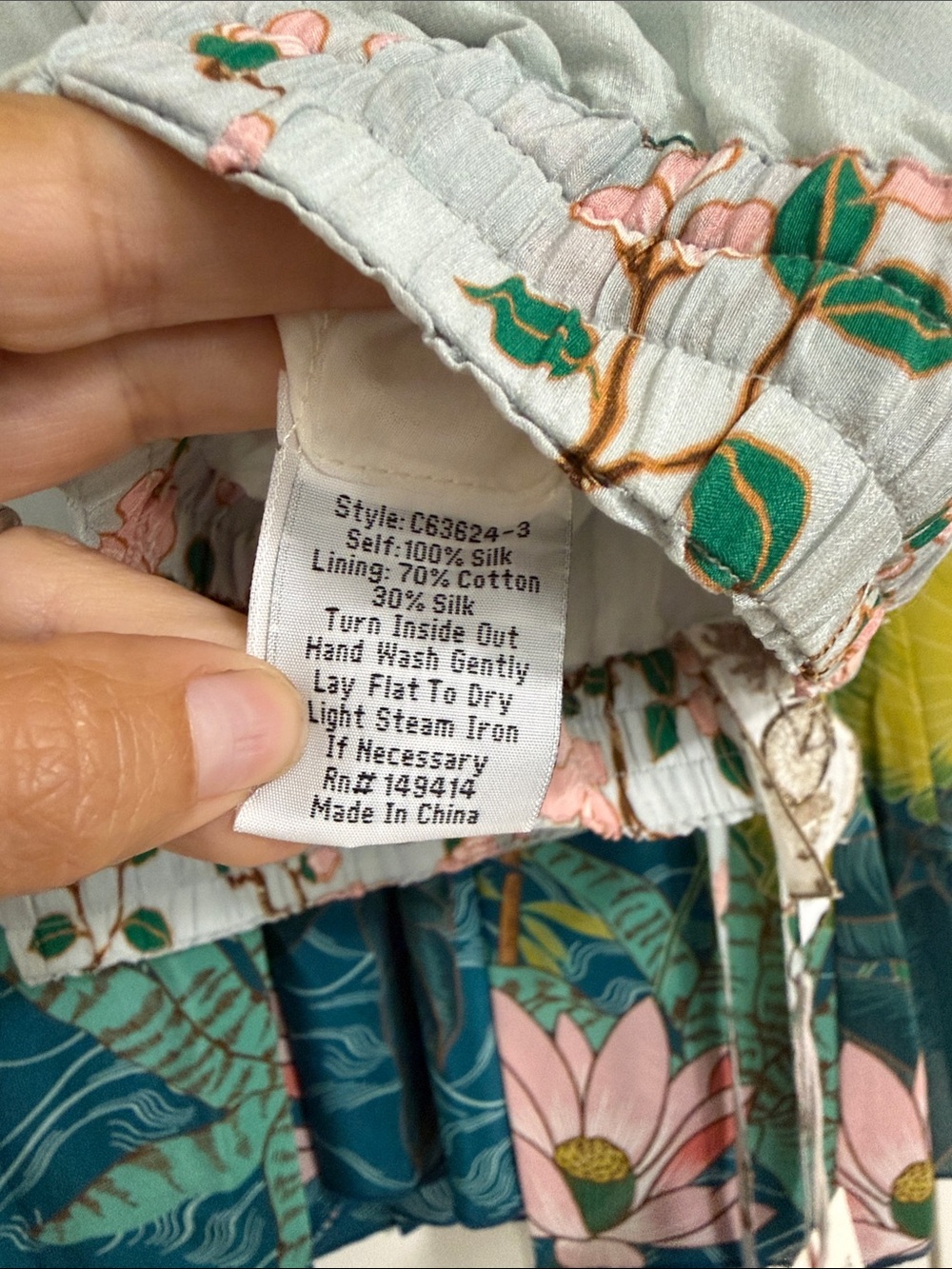 Johnny Was Pribasa Arya Pant (lined) Crane and bamboo garden print - Picture 12 of 13